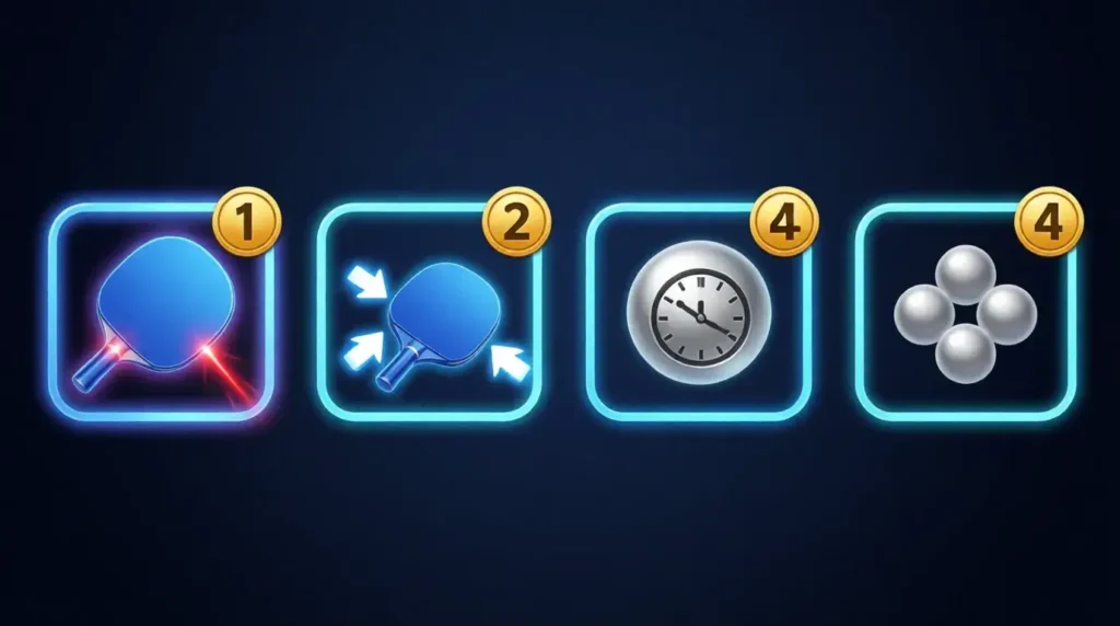 Google Block Breaker power-ups including laser paddle, extended paddle, and multi-ball icons